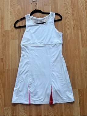 EUC Tuckernuck White Tennis Sports Active Tank Dress with Pink Trim- xs
